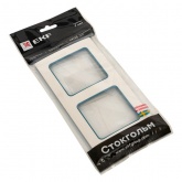 Рамка 2-местная EKF Стокгольм белый с линией цвета синий