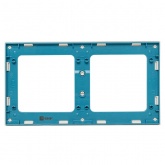 Рамка 2-местная EKF Стокгольм белый с линией цвета синий