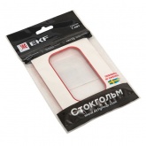 Рамка для 2-й розетки EKF Стокгольм белый с линией цвета красный