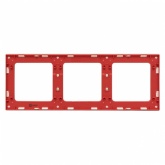 Рамка 3-местная EKF Стокгольм белый с линией цвета красный