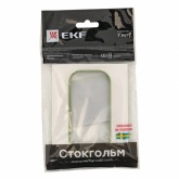 Рамка для 2-й розетки EKF Стокгольм белый с линией цвета зеленый