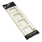 Рамка 4-местная EKF Стокгольм белый с линией цвета зеленый