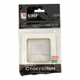 Рамка 1-местная EKF Стокгольм белый с линией цвета зеленый