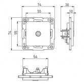 Механизм розетки EKF TV 75Ом 5-862МГц Стокгольм черный