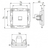 Механизм компьютерной розетки EKF RJ45 кат.5 Стокгольм черный