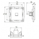 Механизм телефонной розетки EKF RJ11 Стокгольм черный