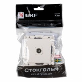 Механизм розетки EKF TV 75Ом 5-862МГц Стокгольм белый