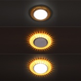 Светильник встраиваемый TDM СВ 03-17 GX53 230В LED подсветка 5 Вт золото/хром