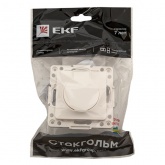 Механизм розетки EKF 2P+E 16А с крышкой и шторками IP44 Стокгольм белый