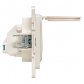 Механизм розетки EKF 2P+E 16А с крышкой и шторками IP44 Стокгольм белый