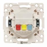 Механизм розетки EKF 2P+E 16А с крышкой и шторками IP44 Стокгольм белый