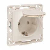 Механизм розетки EKF 2P+E 16А с крышкой и шторками IP44 Стокгольм белый