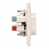 Двойная розетка EKF 2х2P+E 16А с защитными шторками с рамкой Стокгольм белый