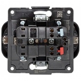 Механизм двойной розетки EKF 2х2P+E 16А с защитными шторками Стокгольм белый