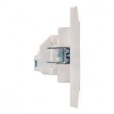 Механизм розетки EKF 2P без заземления 10А с защитными шторками Стокгольм белый