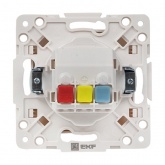 Механизм розетки EKF 2P+E 16А с защитными шторками с рамкой Стокгольм белый