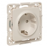 Механизм розетки EKF 2P+E 16А с защитными шторками винтовые клеммы Стокгольм белый