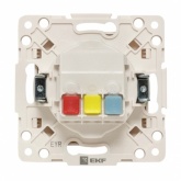 Механизм розетки EKF 2P+E 16А с защитными шторками Стокгольм белый