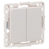 Механизм переключателя 2-клавишного EKF 10А Стокгольм белый