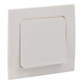 Выключатель 1-клавишный EKF 10А с рамкой Стокгольм белый