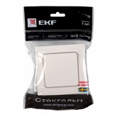 Выключатель 1-клавишный EKF 10А с рамкой Стокгольм белый