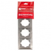 Рамка 3-местная горизонтальная EKF PROxima Валенсия графит