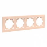 Рамка 4-местная горизонтальная EKF PROxima Валенсия кремовый