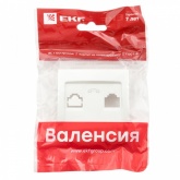 Лицевая панель розетки EKF PROxima RJ-11 1-местная Валенсия жемчуг