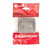 Лицевая панель розетки EKF PROxima RJ-45 1-местная Валенсия графит