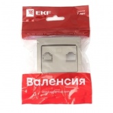 Лицевая панель розетки EKF PROxima RJ-45 1-местная Валенсия кашемир