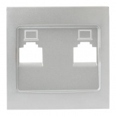 Лицевая панель розетки EKF PROxima RJ-45 1-местная Валенсия сталь