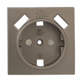 Лицевая панель розетки EKF PROxima 1-местной с/з 16А со шторками с 2 USB 2,1А Валенсия кашемир