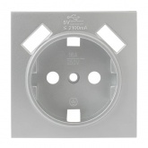 Лицевая панель розетки EKF PROxima 1-местной с/з 16А со шторками с 2 USB 2,1А Валенсия сталь