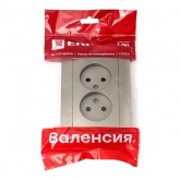 Лицевая панель розетки 2-местной б/з со шторками EKF PROxima Валенсия кашемир