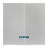 Лицевая панель переключателя 2 - клавишного с индикатором EKF PROxima Валенсия сталь