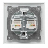 Розетка EKF PROxima RJ-45 2-местная IP20 Валенсия белый