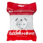 Розетка 1-местная с заземлением со шторками EKF PROxima 16А с 2 USB 2,1А IP20 Валенсия белый