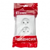 Розетка 2-местная без заземления со шторками EKF PROxima 16А IP20 Валенсия белый