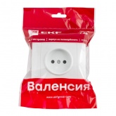 Розетка 1-местная без заземления со шторками EKF PROxima 16А IP20 Валенсия белый