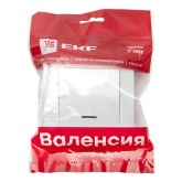 Выключатель 1-клавишный с индикатором EKF PROxima 10А IP20 Валенсия белый