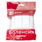 Переключатель 2-клавишный EKF PROxima 10А IP20 Валенсия белый