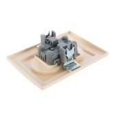 Розетка 2-местная без заземления со шторками EKF Basic 16А IP20 Минск бежевый