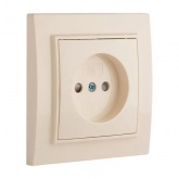 Розетка 1-местная без заземления со шторками EKF Basic 16А IP20 Минск бежевый
