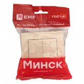 Выключатель 2-клавишный EKF Basic 10А IP20 Минск бежевый