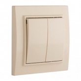 Выключатель 2-клавишный EKF Basic 10А IP20 Минск бежевый