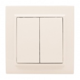Выключатель 2-клавишный EKF Basic 10А IP20 Минск бежевый