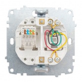 Розетка EKF Basic RJ-45+RJ-11 2-местная IP20 Минск белый