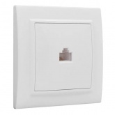 Розетка EKF Basic RJ-45 1-местная IP20 Минск белый