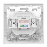 Розетка EKF Basic RJ-45 1-местная IP20 Минск белый