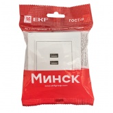 Розетка для зарядки EKF Basic 2 USB 2,1А IP20 Минск белый